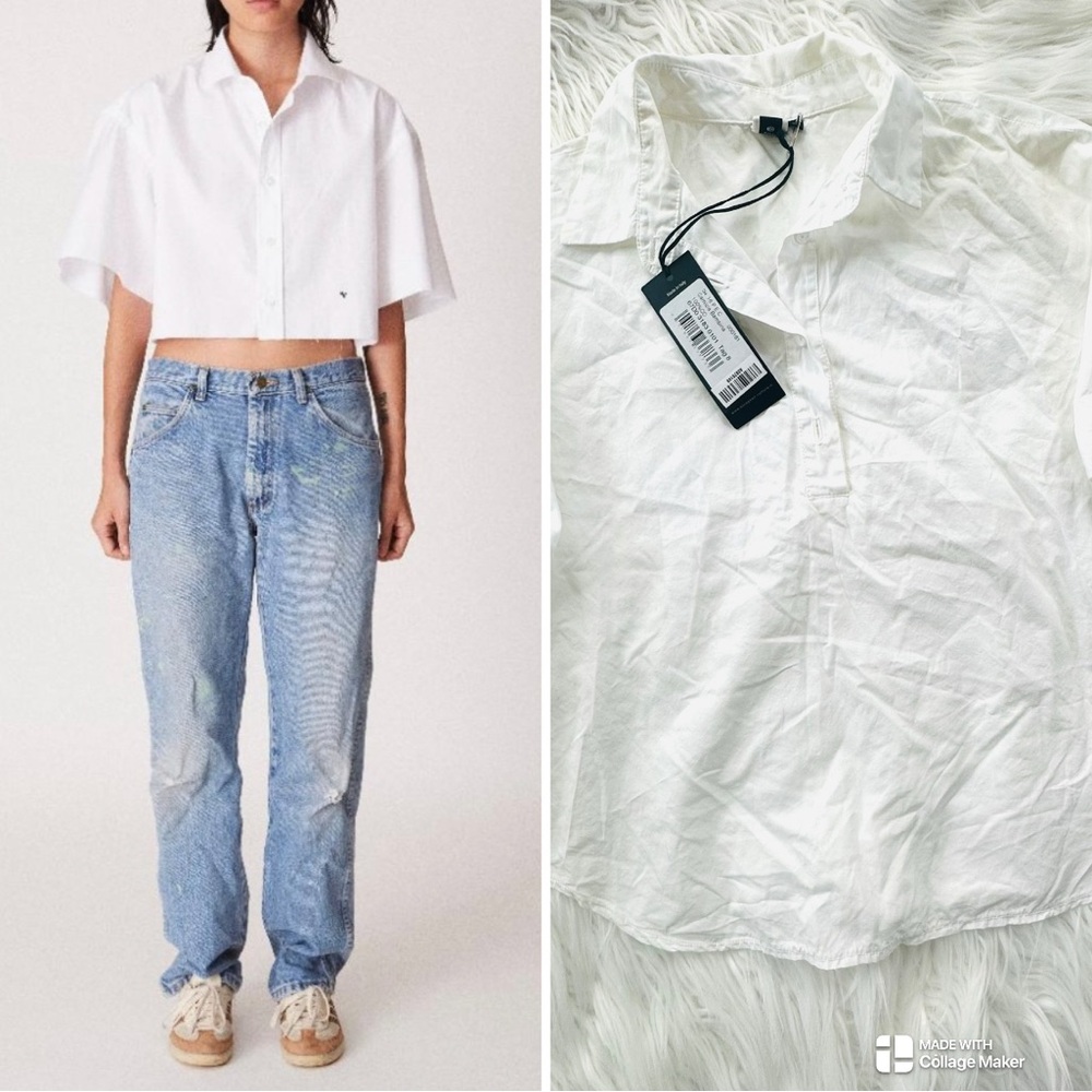 Women's Oversized button up shirt, white, made in Italy, Cotton, short sleeve